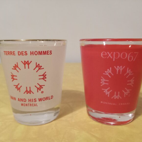 Set of 2 vintage Expo 67 Montréal shot glasses - Picture 1 of 2